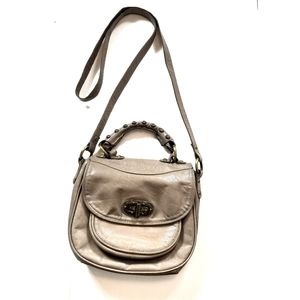 TOPSHOP Leather Turnlock Studded Crossbody Bag